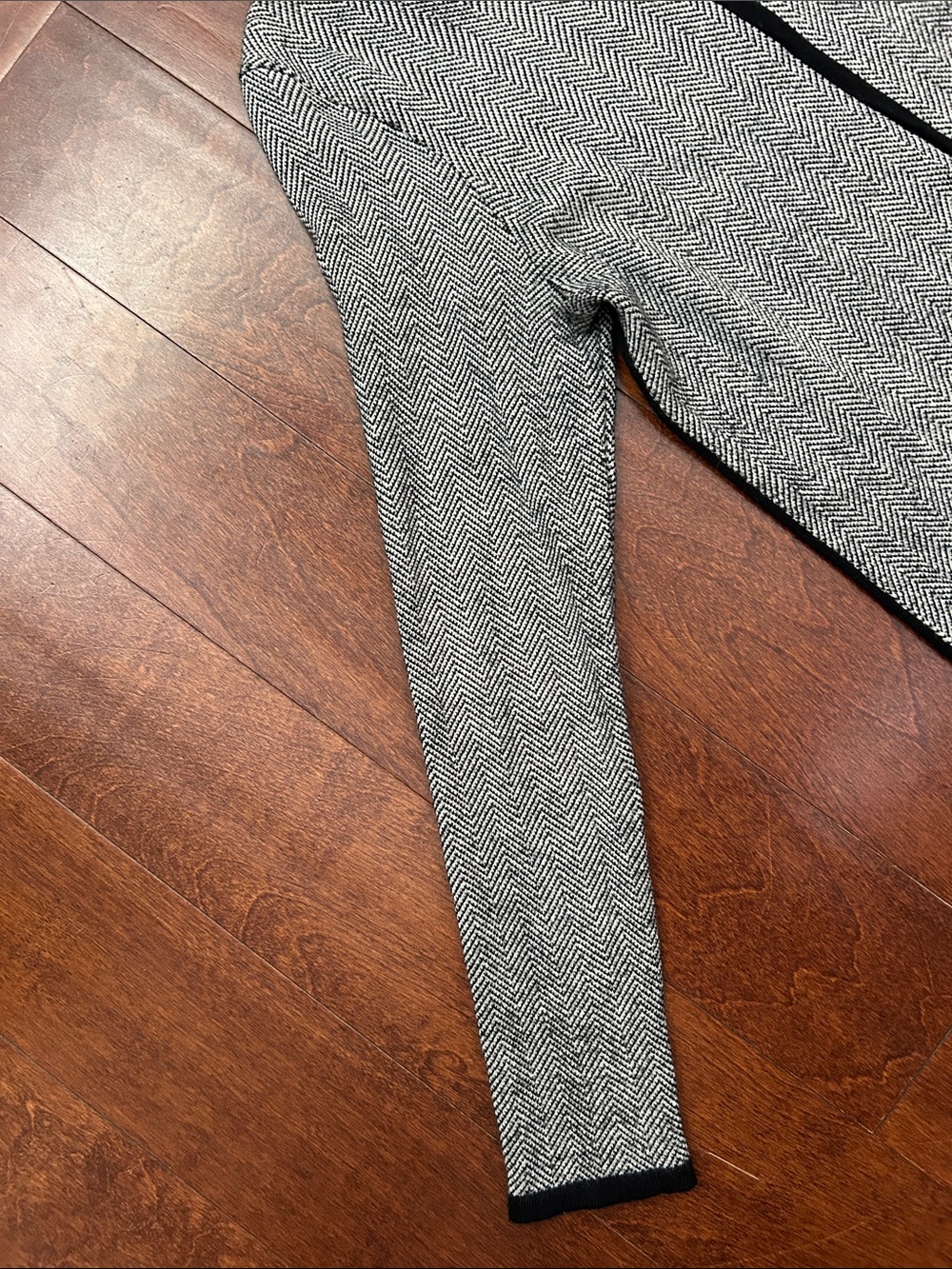 Cynthia Rowley 100% Extra Fine Merino Wool Herringbone Long-Sleeve Dress, Size L - Picture 4 of 14